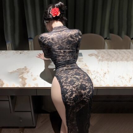 Sexy Lace Seductive Figure-Hugging Maxi Dress (Roleplay Uniform)